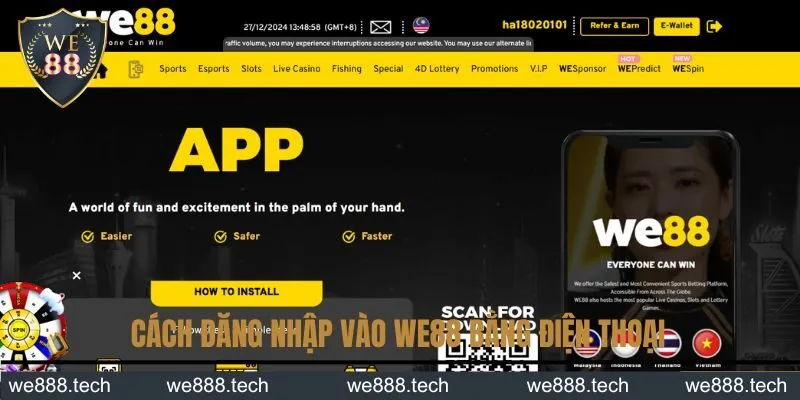 Quy trình từ A đến Z cách đăng nhập vào We88 bằng điện thoại